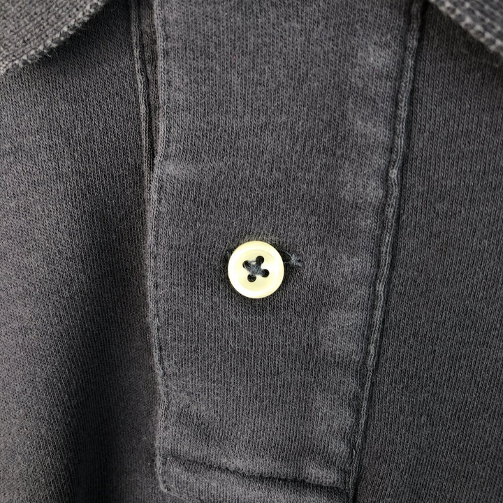 Ralph Lauren POLO RALPH LAUREN CUSTOM FIT long sleeve polo shirt men's size L cotton Charcoal Vintage Second Hand