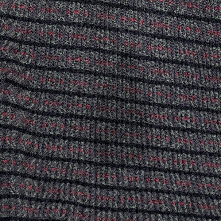 Vintage 1990'S Eddie Bauer all-over print long-sleeved polo shirt, men's size XL cotton Charcoal Vintage Second Hand