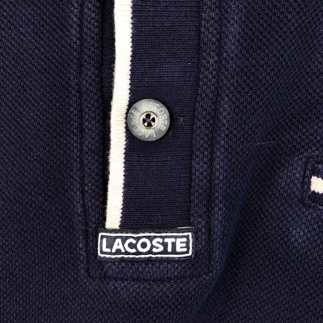 Lacoste LACOSTE Long Sleeve Polo Shirt Size 6 Men's XL cotton navy blue type Vintage Second Hand