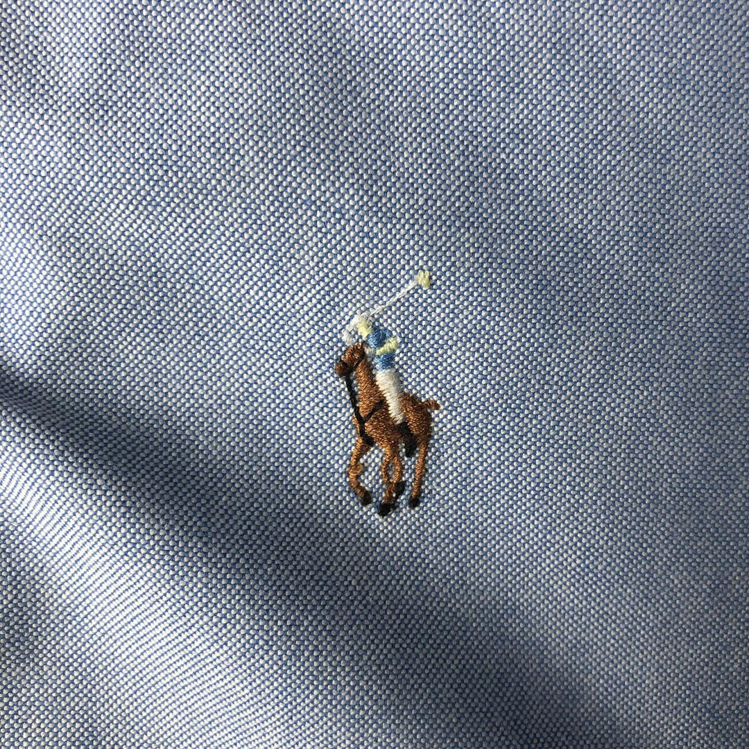 Ralph Lauren long sleeve button down shirt size 15.1 cotton Blue type light blue Vintage Second Hand