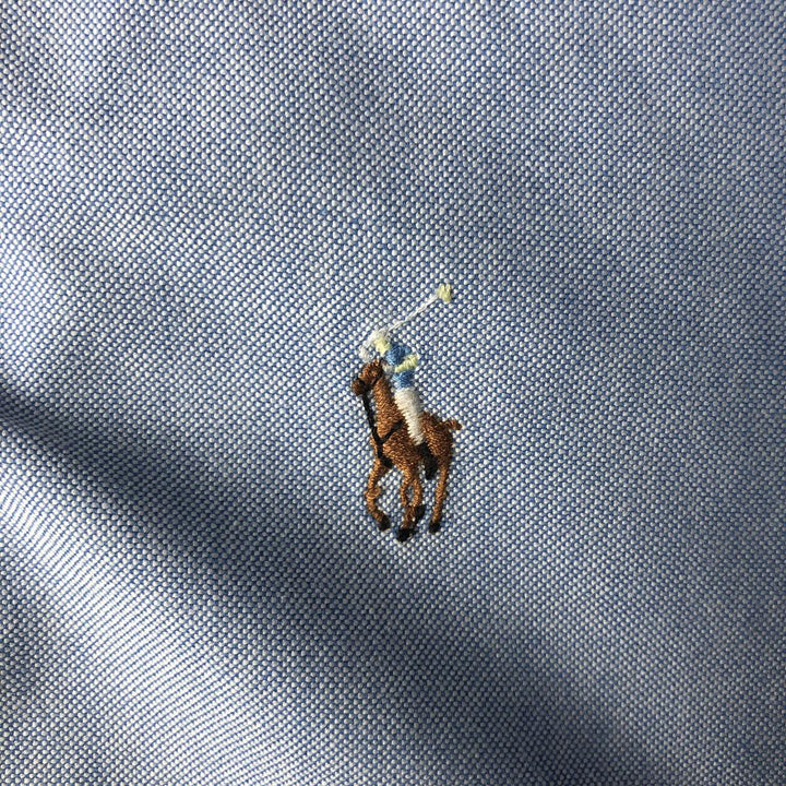 Ralph Lauren long sleeve button down shirt size 15.1 cotton Blue type light blue Vintage Second Hand