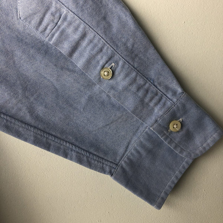 Ralph Lauren long sleeve button down shirt size 15.1 cotton Blue type light blue Vintage Second Hand