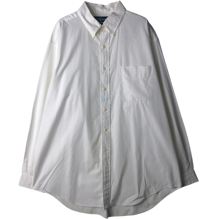 Ralph Lauren YARMOUTH long sleeve button down shirt, men's XL size cotton white type Vintage Second Hand