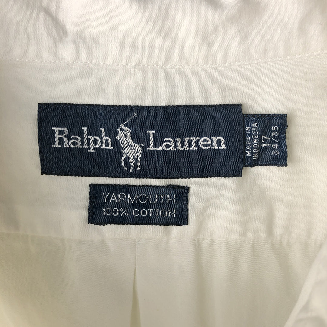 Ralph Lauren YARMOUTH long sleeve button down shirt, men's XL size cotton white type Vintage Second Hand