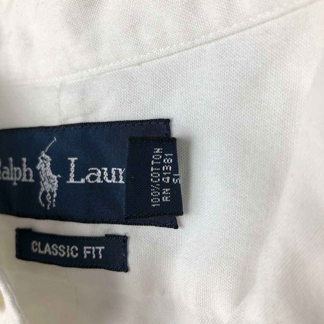 Ralph Lauren Classic Fit Long Sleeve Button Down Shirt, Men's Size L cotton white type Vintage Second Hand