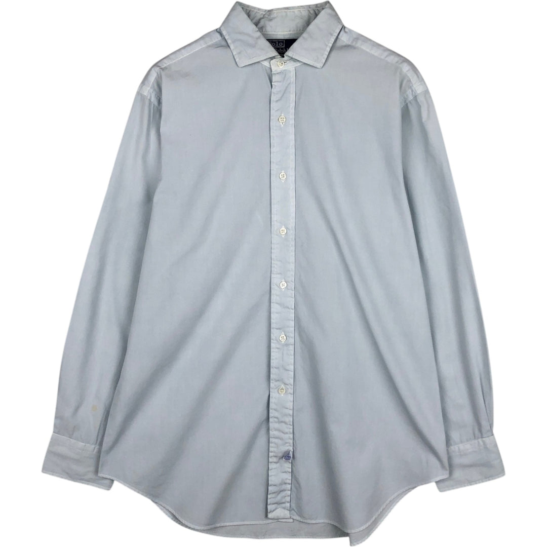 Ralph Lauren POLO by Ralph Lauren long sleeve cotton shirt, men's size L cotton Blue type light blue Vintage Second Hand