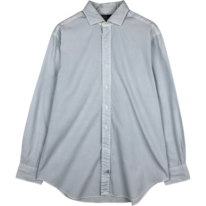 Ralph Lauren POLO by Ralph Lauren long sleeve cotton shirt, men's size L cotton Blue type light blue Vintage Second Hand