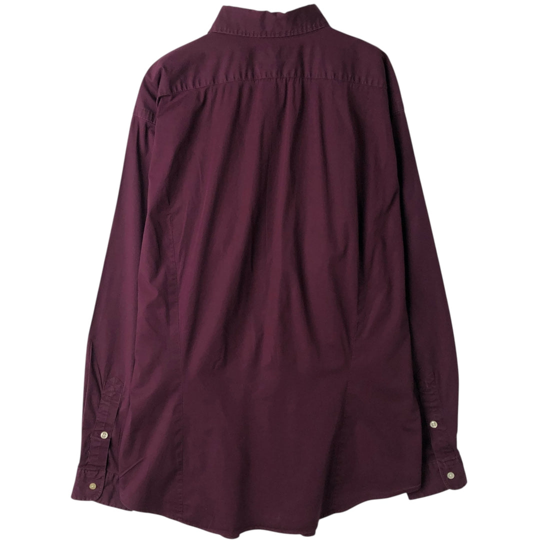 Ralph Lauren POLO by Ralph Lauren CROSS long-sleeved cotton shirt, men's size XL cotton wine-red Vintage Second Hand