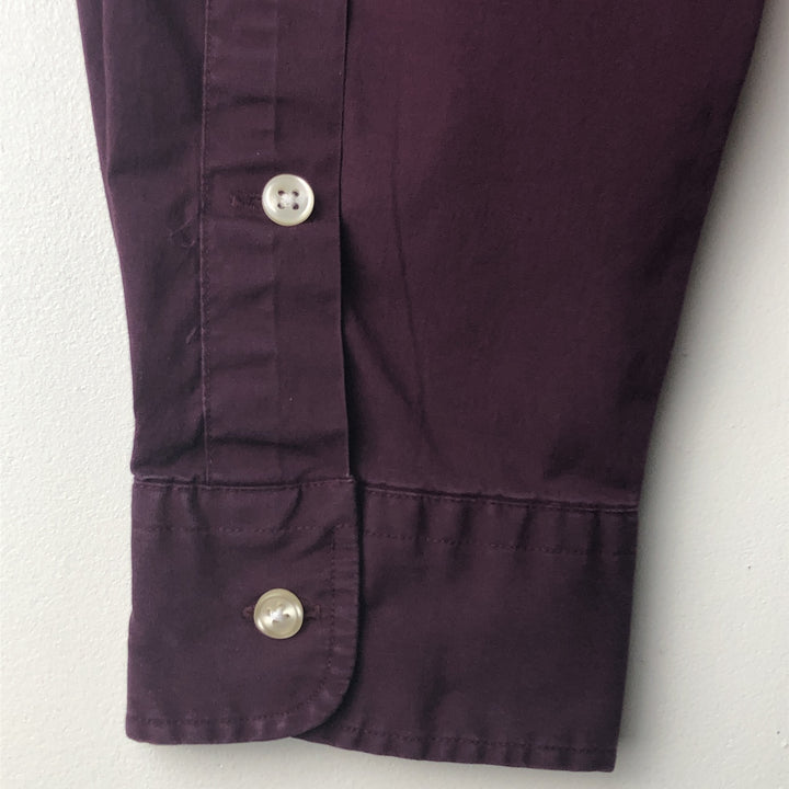Ralph Lauren POLO by Ralph Lauren CROSS long-sleeved cotton shirt, men's size XL cotton wine-red Vintage Second Hand