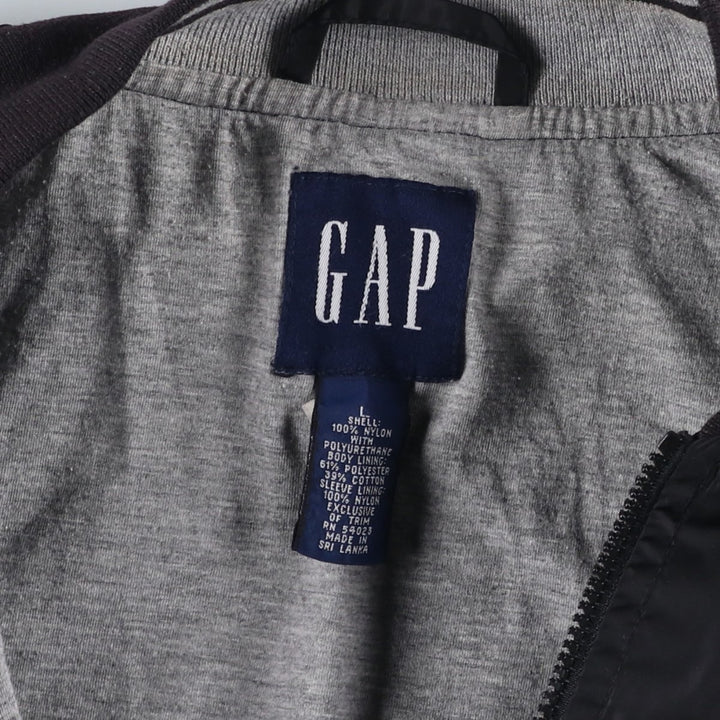2000'S GAP nylon blouson, men's size L Polyurethane Coated Nylon black type Vintage Second Hand