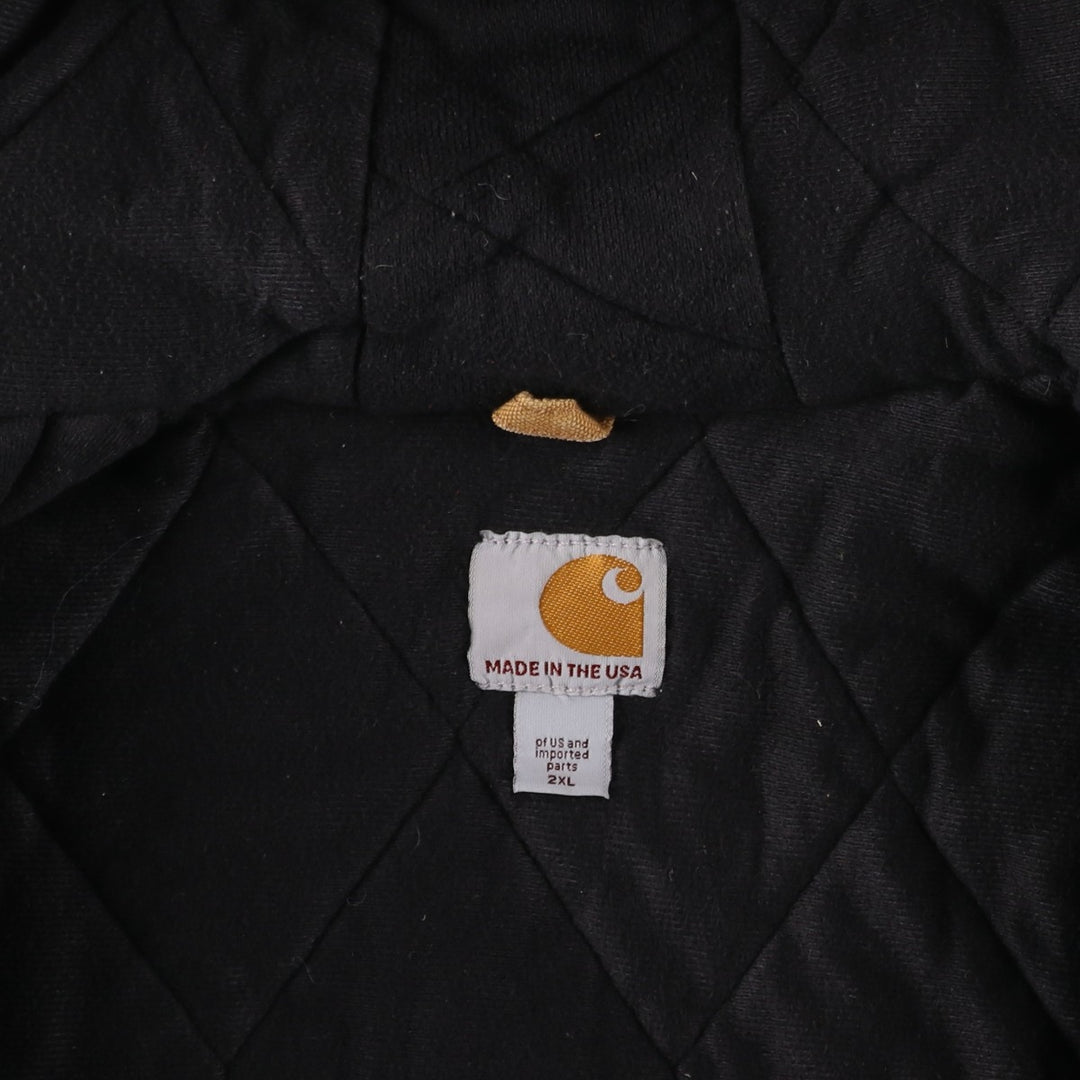 Carhartt Active Jacket, Padded Duck Full-Zip Hoodie, Made in USA, Men's XXL cotton brown type Vintage Second Hand