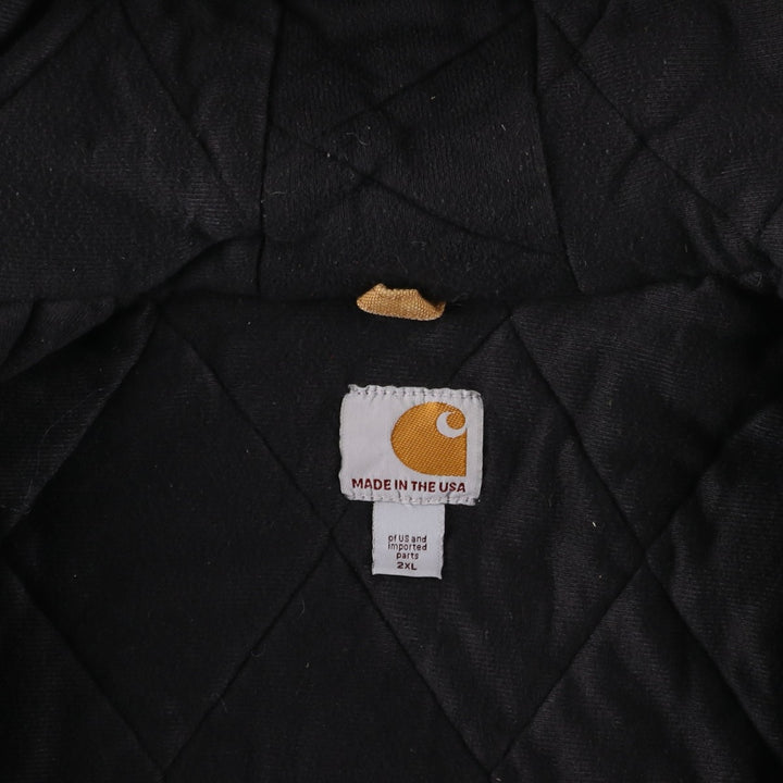 Carhartt Active Jacket, Padded Duck Full-Zip Hoodie, Made in USA, Men's XXL cotton brown type Vintage Second Hand