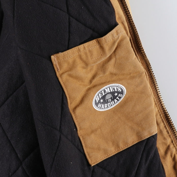 Carhartt Active Jacket, Padded Duck Full-Zip Hoodie, Made in USA, Men's XXL cotton brown type Vintage Second Hand
