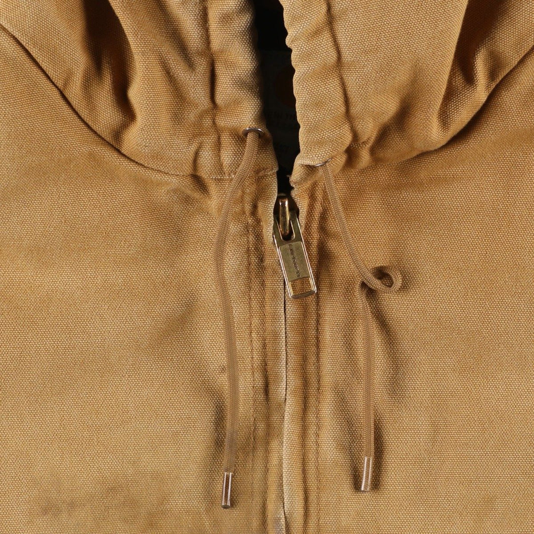 Carhartt Active Jacket, Padded Duck Full-Zip Hoodie, Made in USA, Men's XXL cotton brown type Vintage Second Hand