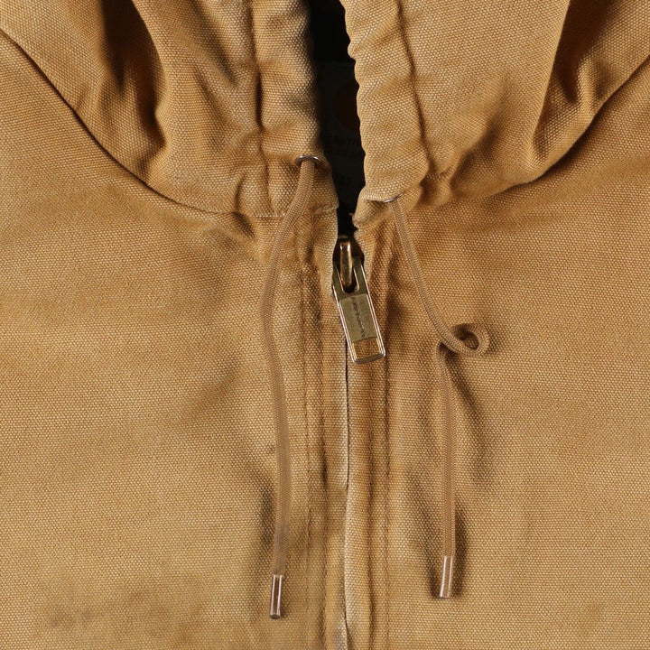 Carhartt Active Jacket, Padded Duck Full-Zip Hoodie, Made in USA, Men's XXL cotton brown type Vintage Second Hand