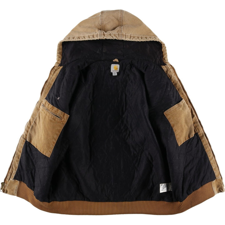 Carhartt Active Jacket, Padded Duck Full-Zip Hoodie, Men's Size L cotton brown type Vintage Second Hand