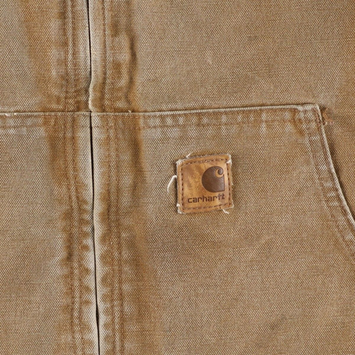 Carhartt Active Jacket, Padded Duck Full-Zip Hoodie, Men's Size L cotton brown type Vintage Second Hand