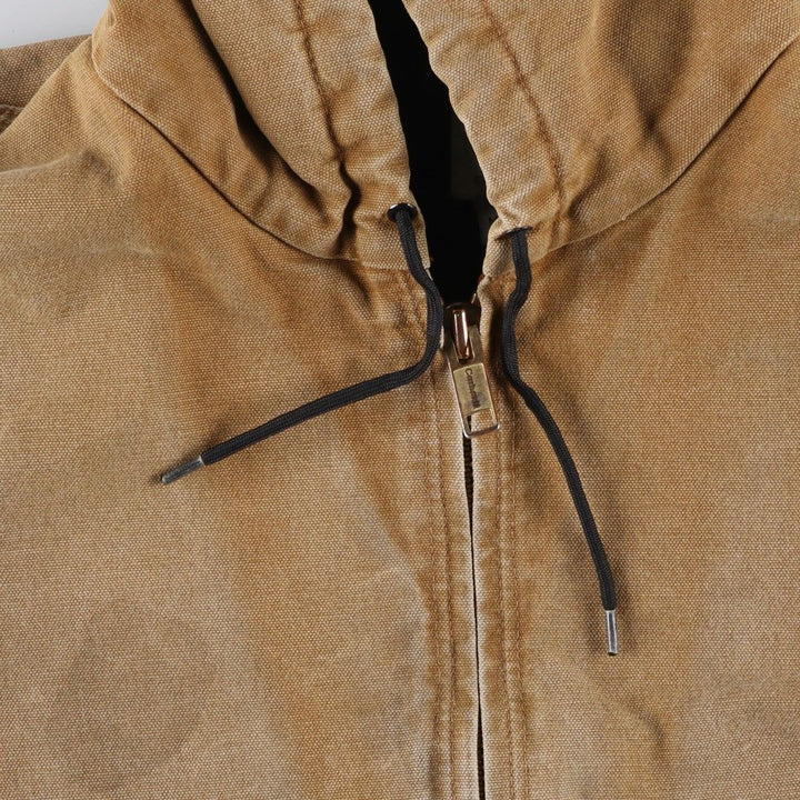 Carhartt Active Jacket, Padded Duck Full-Zip Hoodie, Men's Size L cotton brown type Vintage Second Hand