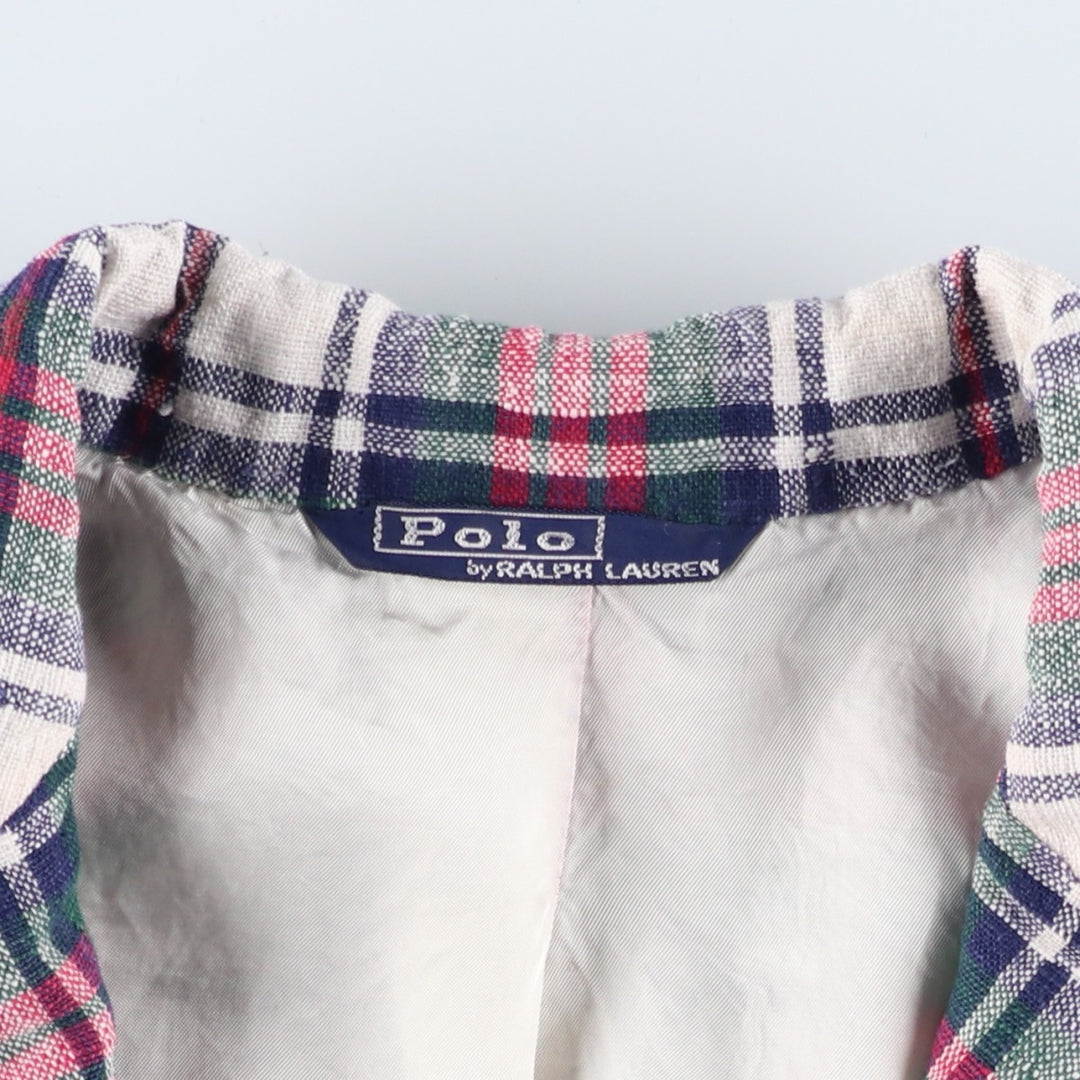 Vintage 1970'S Ralph Lauren POLO by Ralph Lauren Check Pattern Tailored Jacket (Men's Size S equivalent) unclear red type Vintage Second Hand