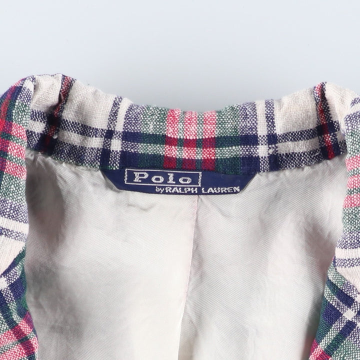 Vintage 1970'S Ralph Lauren POLO by Ralph Lauren Check Pattern Tailored Jacket (Men's Size S equivalent) unclear red type Vintage Second Hand