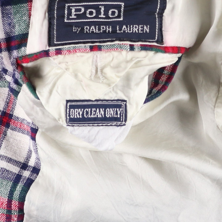Vintage 1970'S Ralph Lauren POLO by Ralph Lauren Check Pattern Tailored Jacket (Men's Size S equivalent) unclear red type Vintage Second Hand