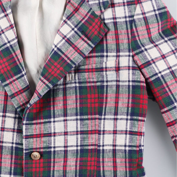 Vintage 1970'S Ralph Lauren POLO by Ralph Lauren Check Pattern Tailored Jacket (Men's Size S equivalent) unclear red type Vintage Second Hand