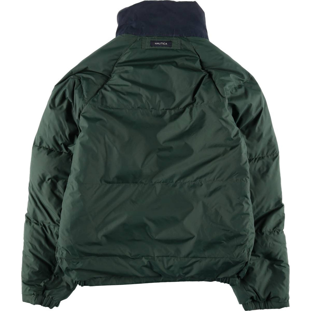 2000'S Nautica Crazy Pattern Reversible Down Jacket, Men's Size M (approx.) cotton navy blue type Vintage Second Hand