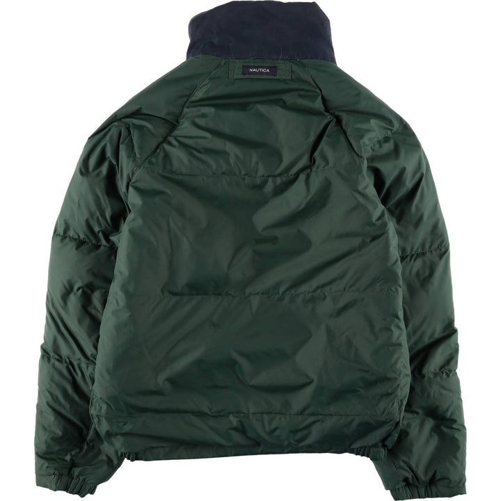 2000'S Nautica Crazy Pattern Reversible Down Jacket, Men's Size M (approx.) cotton navy blue type Vintage Second Hand