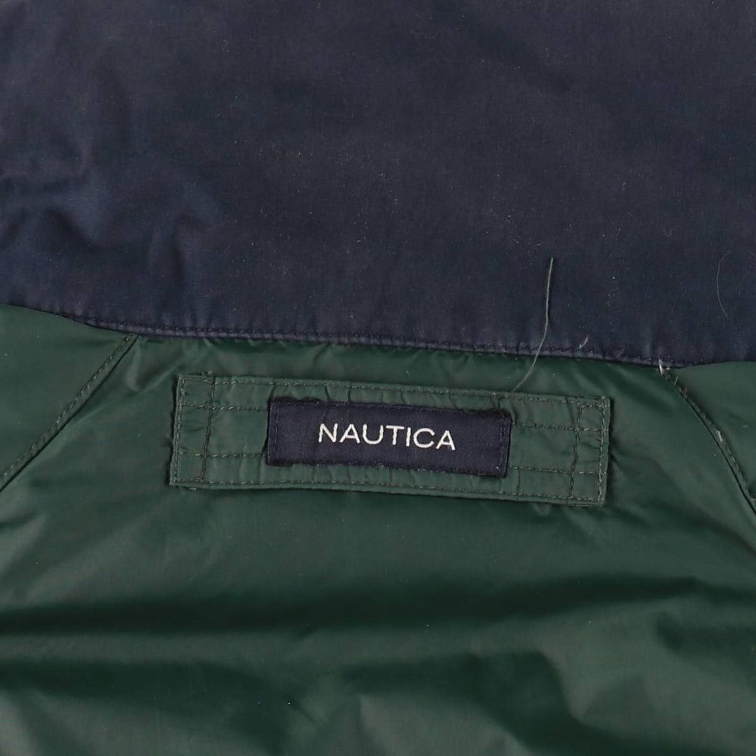 2000'S Nautica Crazy Pattern Reversible Down Jacket, Men's Size M (approx.) cotton navy blue type Vintage Second Hand