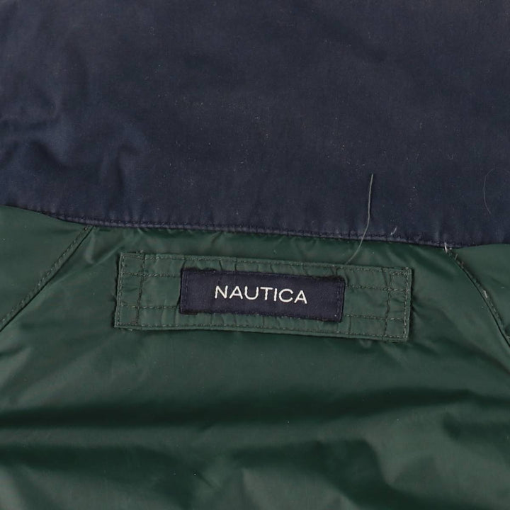 2000'S Nautica Crazy Pattern Reversible Down Jacket, Men's Size M (approx.) cotton navy blue type Vintage Second Hand