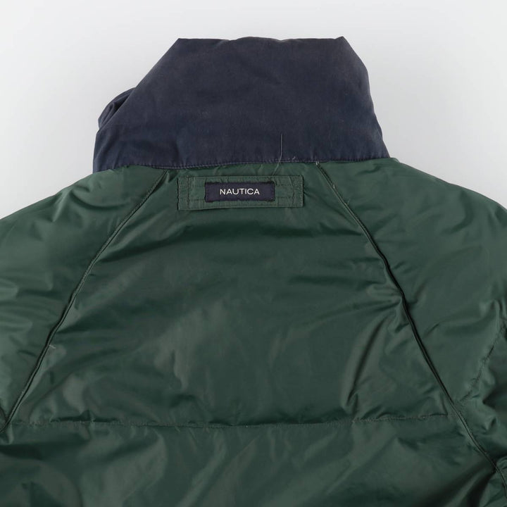 2000'S Nautica Crazy Pattern Reversible Down Jacket, Men's Size M (approx.) cotton navy blue type Vintage Second Hand