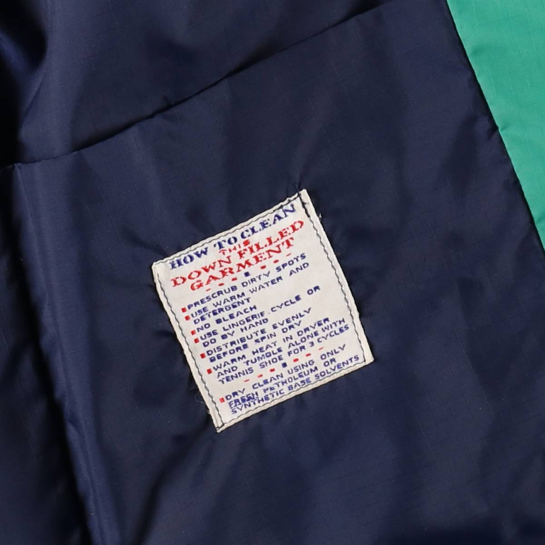 70s-80'S OUTDOORS MAN OF CENTRAL SALES FOR HIM Ripstop Down Jacket, Men's Size L (approx.) Nylon Emerald green Vintage Second Hand