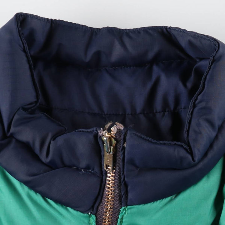 70s-80'S OUTDOORS MAN OF CENTRAL SALES FOR HIM Ripstop Down Jacket, Men's Size L (approx.) Nylon Emerald green Vintage Second Hand