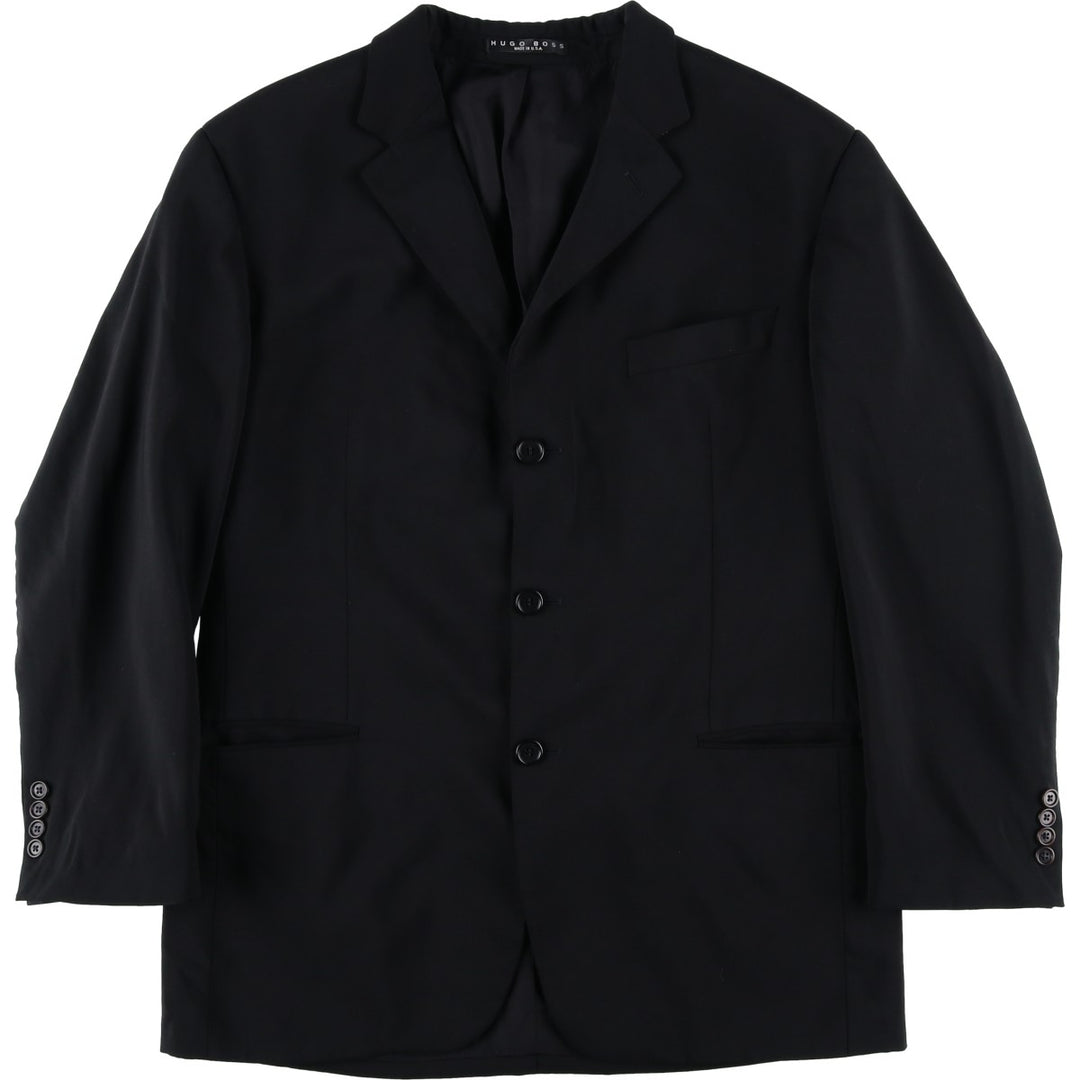 Hugo Boss wool tailored jacket, made in the USA, size L wool black type Vintage Second Hand