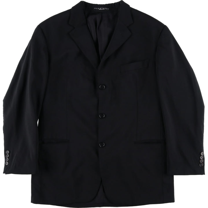 Hugo Boss wool tailored jacket, made in the USA, size L wool black type Vintage Second Hand