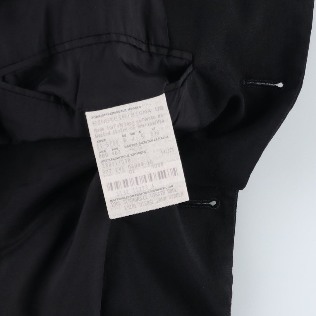 Hugo Boss wool tailored jacket, made in the USA, size L wool black type Vintage Second Hand
