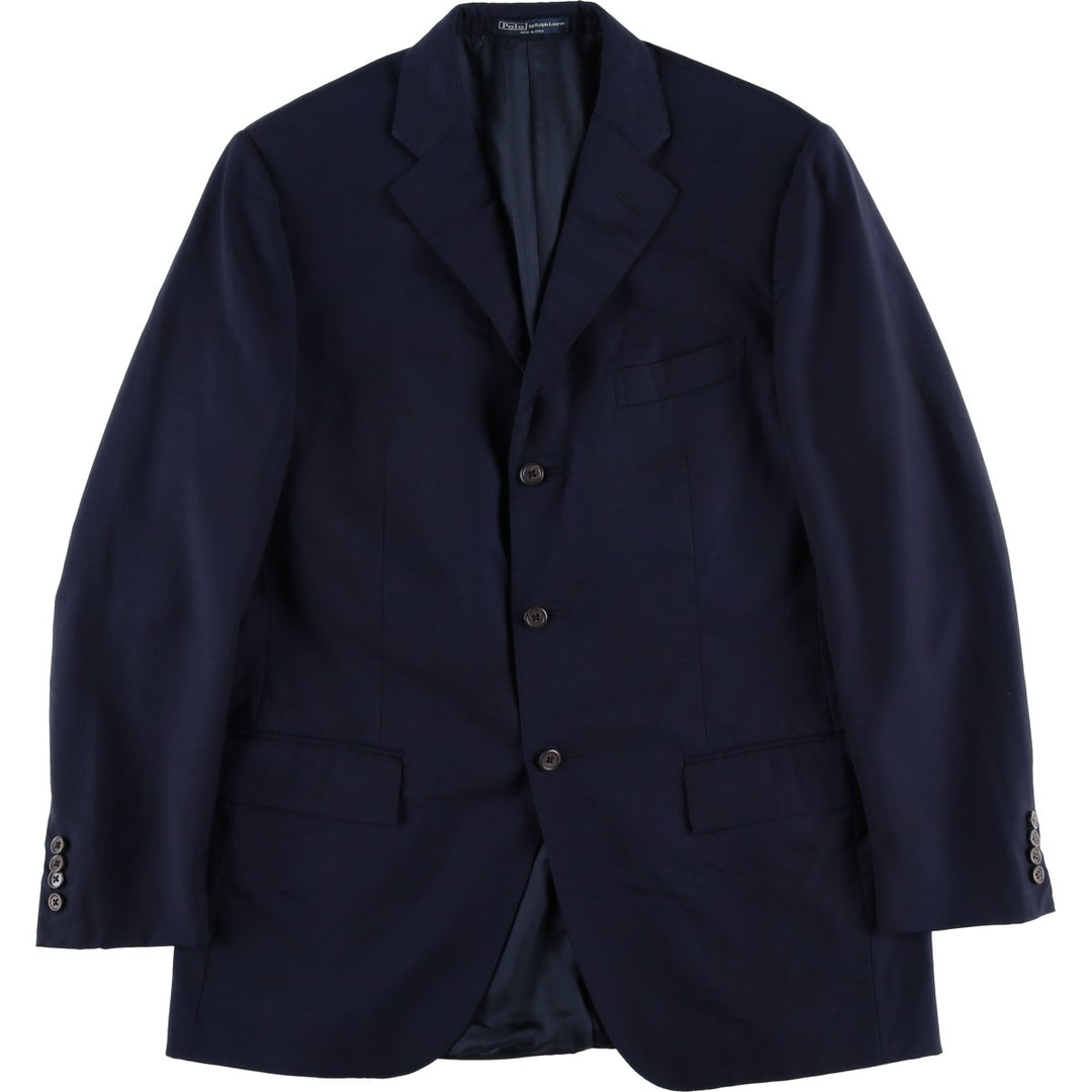 Ralph Lauren POLO by Ralph Lauren wool tailored jacket, made in Italy, men's size M equivalent. wool navy blue type Vintage Second Hand