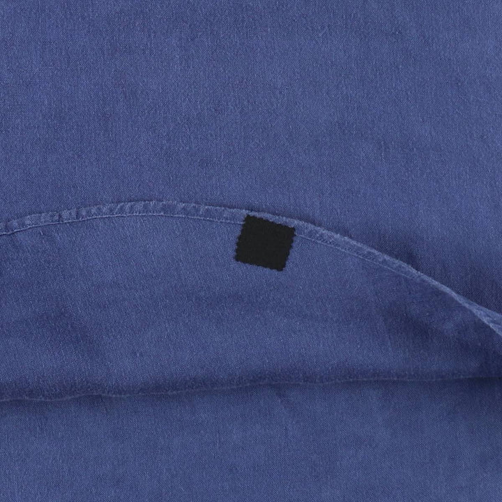 Ralph Lauren short sleeve linen button down shirt, men's size XL linen navy blue type Vintage Second Hand