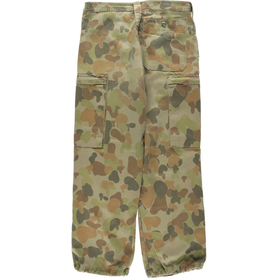 Australian Army Camouflage Pattern DPCU Camo Double Knee Military Cargo Pants, Made in Australia, Size 80 S (Men's W31 equivalent) cotton Khaki type Vintage Second Hand