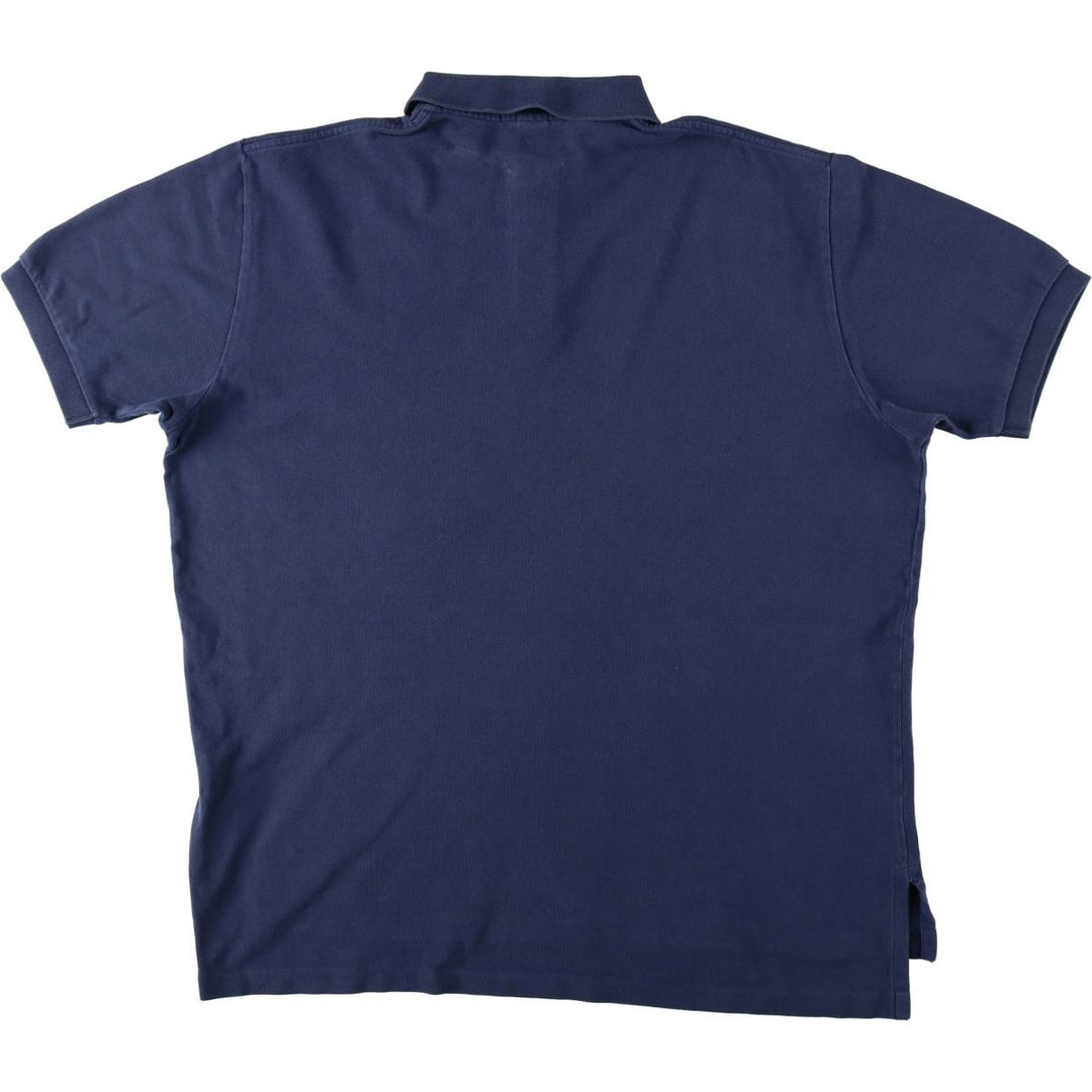 Ralph Lauren POLO by Ralph Lauren short sleeve polo shirt, men's XL size cotton navy blue type Vintage Second Hand