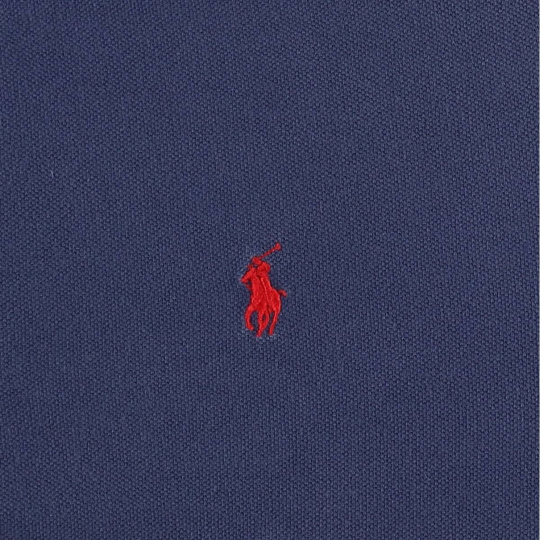 Ralph Lauren POLO by Ralph Lauren short sleeve polo shirt, men's XL size cotton navy blue type Vintage Second Hand