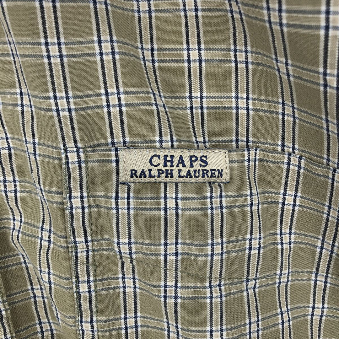 Ralph Lauren CHAPS short sleeve button down check shirt men's size L cotton Khaki type Vintage Second Hand