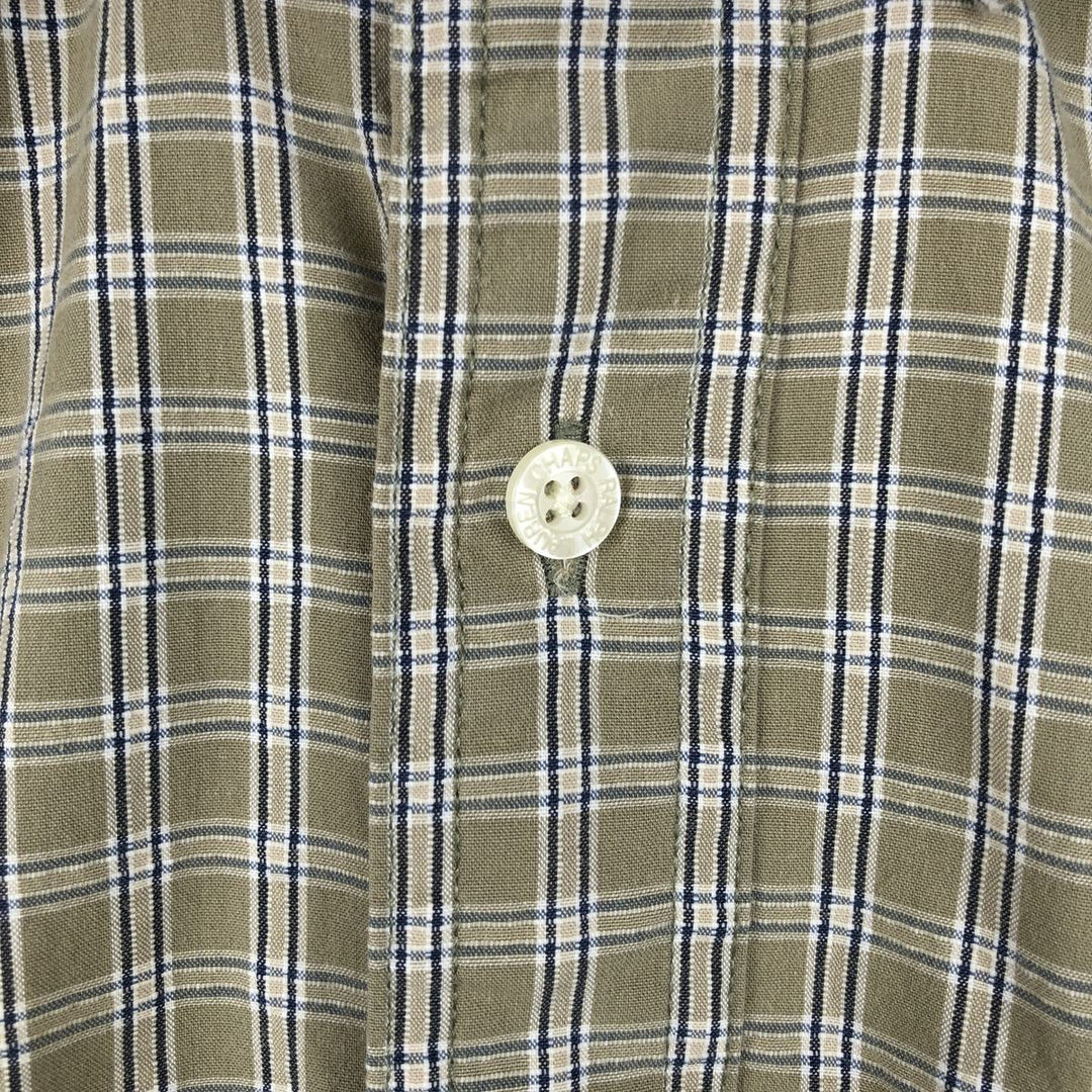 Ralph Lauren CHAPS short sleeve button down check shirt men's size L cotton Khaki type Vintage Second Hand