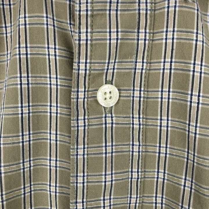 Ralph Lauren CHAPS short sleeve button down check shirt men's size L cotton Khaki type Vintage Second Hand