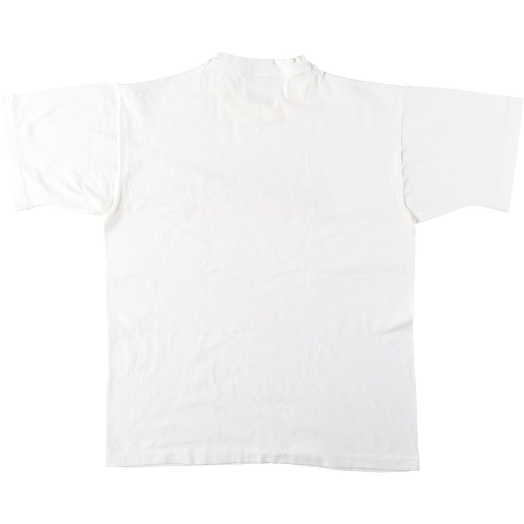90'S Fruit of the Loom printed T-shirt, made in the USA, men's size L, vintage cotton white type Vintage Second Hand