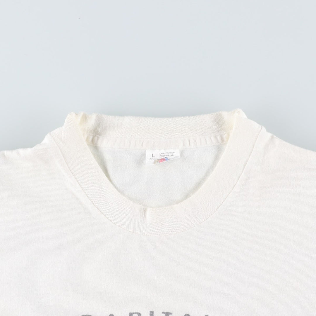 90'S Fruit of the Loom printed T-shirt, made in the USA, men's size L, vintage cotton white type Vintage Second Hand