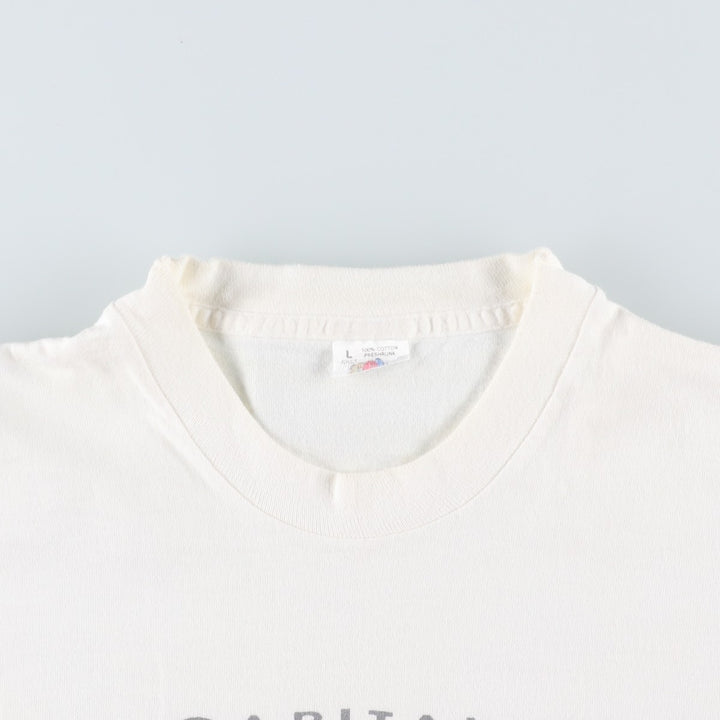 90'S Fruit of the Loom printed T-shirt, made in the USA, men's size L, vintage cotton white type Vintage Second Hand