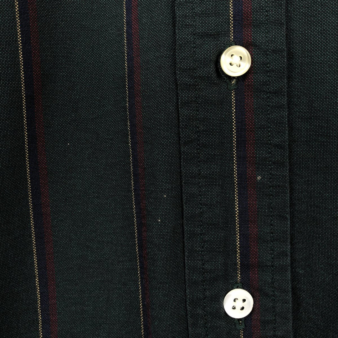 Ralph Lauren Classic Fit Long Sleeve Button Down Striped Shirt Men's Size L cotton dark green Vintage Second Hand