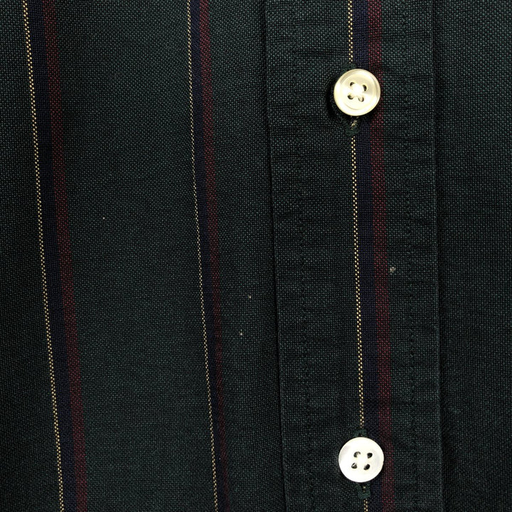 Ralph Lauren Classic Fit Long Sleeve Button Down Striped Shirt Men's Size L cotton dark green Vintage Second Hand
