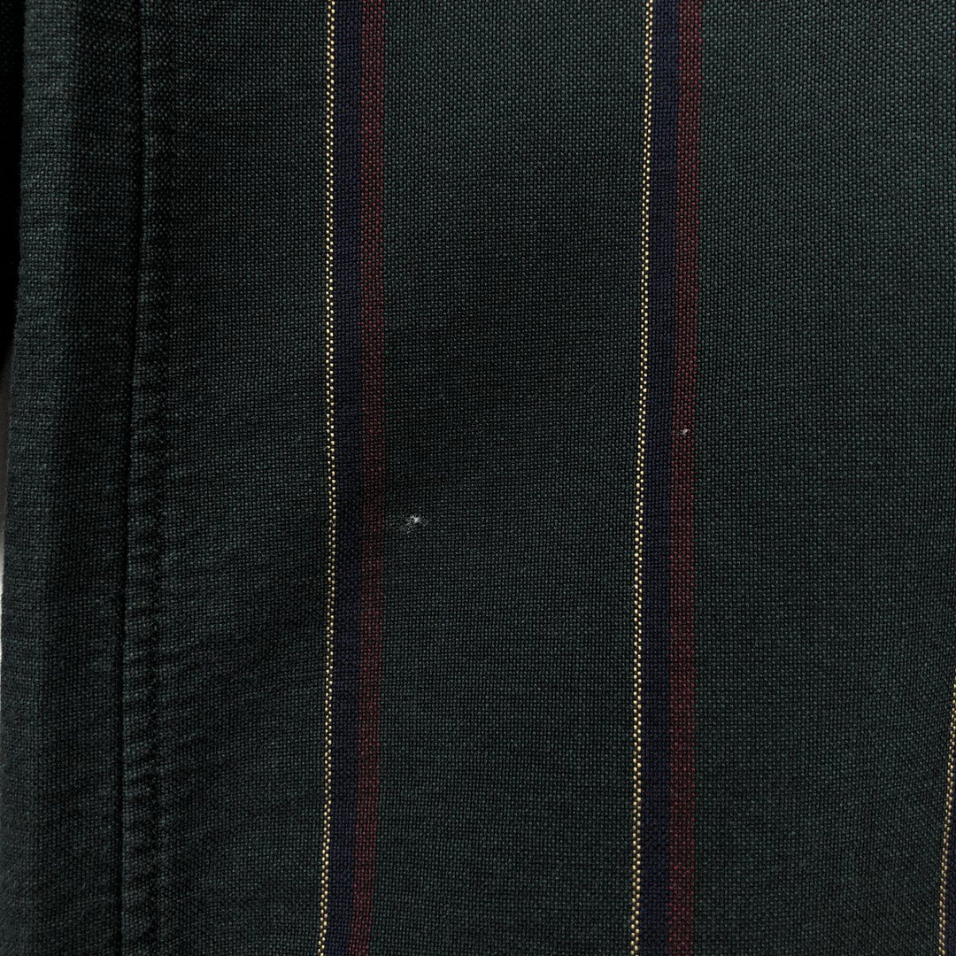 Ralph Lauren Classic Fit Long Sleeve Button Down Striped Shirt Men's Size L cotton dark green Vintage Second Hand